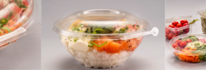 varias ensaladeras reciclables con sistema lock food